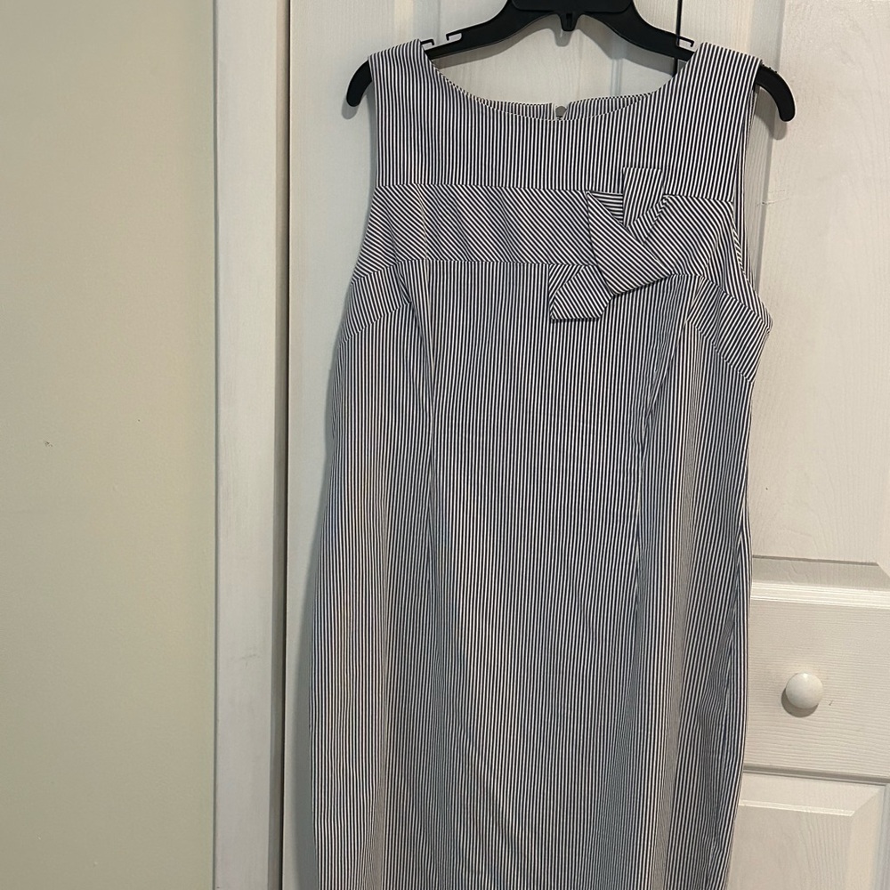 Calvin Klein Sleeveless Seersucker Stripe Dress
